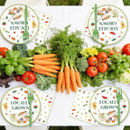 EUOYUFO 96Pcs Locally Grown Baby Shower Paper Plates Napkins Forks Locally - Image 5