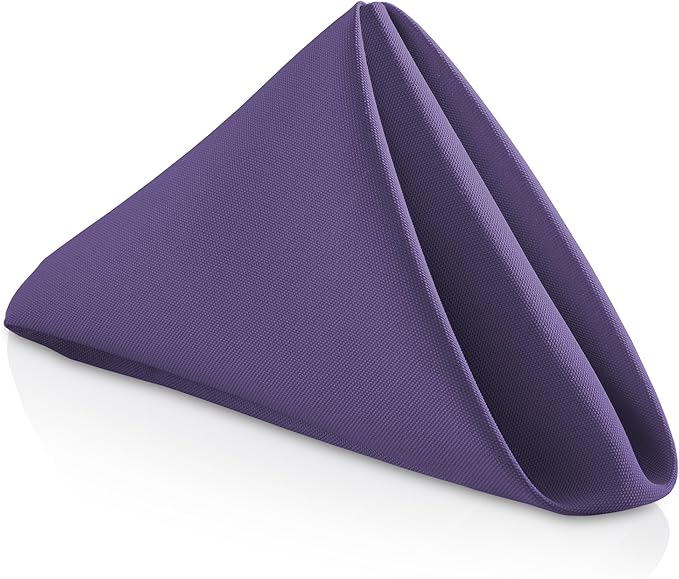 Lann's Linens Set of 12 Cloth Dinner Napkins, 20-inch Polyester Napkins by LannsLinens
