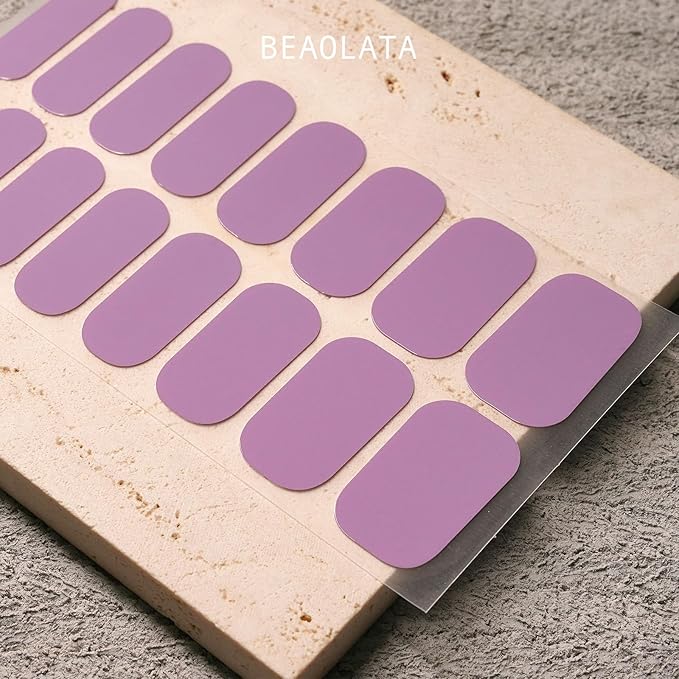 Nail Polish Strips, 32PCS Salon Quality Wraps, Long Lasting Gel Nail Stickers for Women Easy Apply& Remove (Twilight Purple Vine)