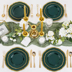 60 Pcs Green Gold Dessert Plates - Image 4