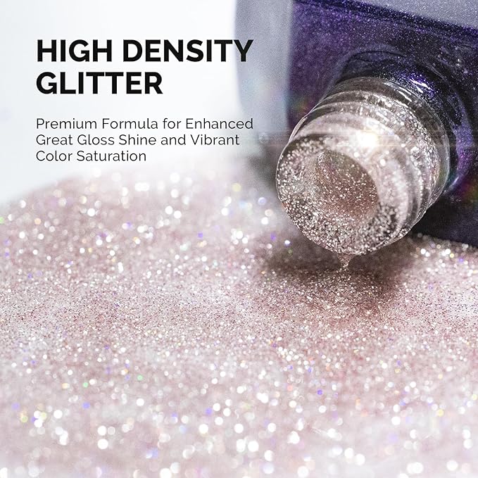 MelodySusie Galaliver Glitter Gel Nail Polish, 15ML Sparkly Shimmer Gel Polish Soak Off UV LED Cured Long Lasting Gift for Women DIY Nail Design Nail Art Manicure Bright Pink X04