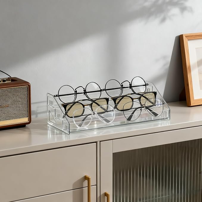Sunglasses Organizer - Clear Eyeglasses Display - Eyeglasses Storage - Essential Oils Holder(3 Layer)
