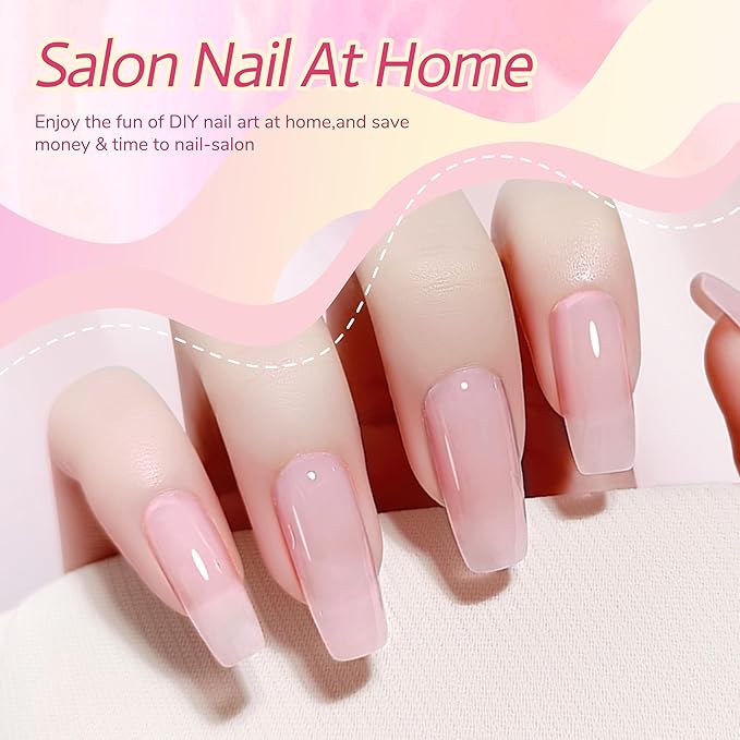 Nude Builder Base Gel, Hema Free Builder Base for Nail Repair, Strengthener, UV Curing Gel Nail Polish 10ml, Shaped Nails Thickening & Repair