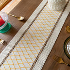 EMMTEEY Macrame Table Runner Boho Style 108 Inches Long, Hexagonal Yellow | - Image 4