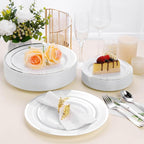 BESTSTAR 100PCS White Disposable Plastic Plates white plastic plates | - Image 6