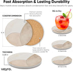 VEYRO Ceramic Coasters Set of 4 – Absorbent Stone Drink Coasters - Image 5