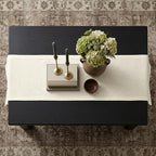 Solino Home 100% Linen Dining Table Runner Ivory Woven, Fete 14 x 60 in | Table - Image 2