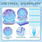 96 Pieces Snowflake Winter Party Supplies Set - Image 3
