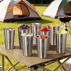 VINUR Stainless Steel Cups-20 oz Stackable Metal Drinking Glasses 8 Pcs | 20 oz - Image 7
