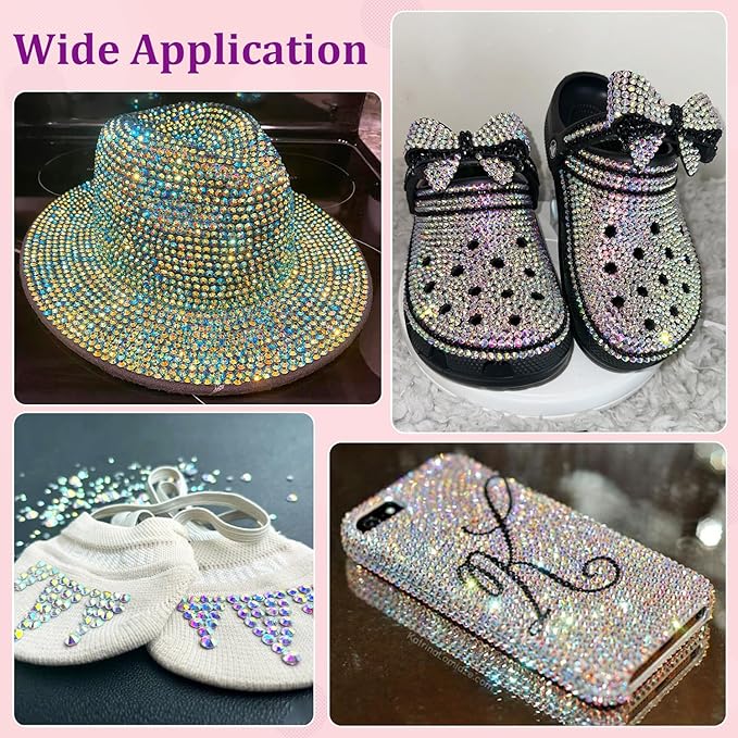 30000Pcs Resin Rhinestones for Bedazzling with Tweezers, AB Rhinestones for Crafting with B7000 Jewelry Glue for DIY Crafts Clothing Tumblers Shoes Fabric Nail Art