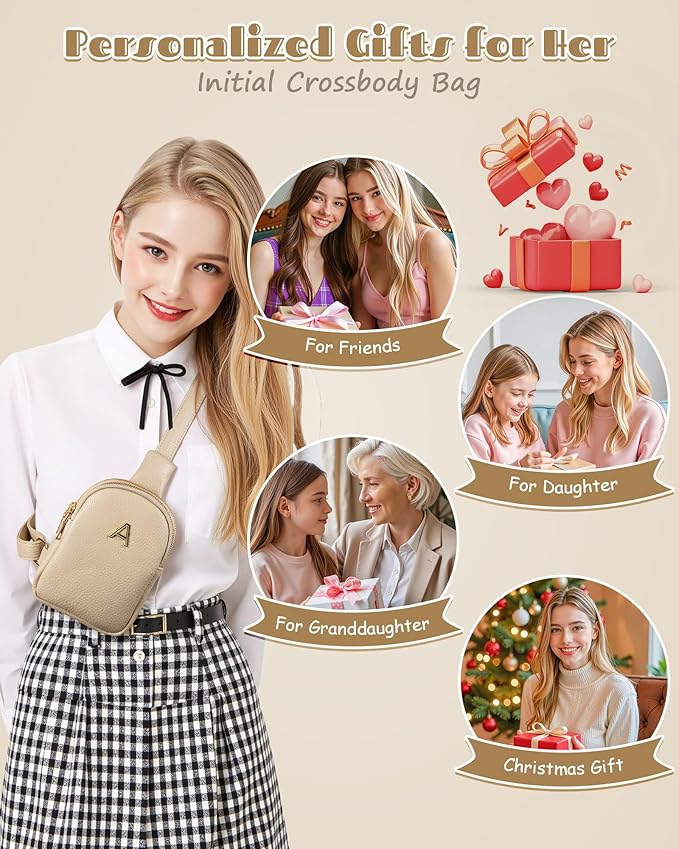 Birthday Gifts for 11 12 13 14 15 16 17 18 Girls, Initial Cell Phone Purse, Birthday Gifts, Small Cross Body Bag for Woman Teen Girls, Travel Crossbody Bags, Lightweight Daily Essentials