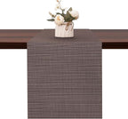 Table Runner 55 Inches Long, Vinyl Woven Heatproof Table Runners | Washable by Banchif