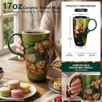 Topadorn 17oz Van Gogh Oleanders Ceramic Coffee Mug - Image 2