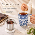 AmorArc Tea Cup With Infuser and Lid, 18oz Loose Leaf Tea Mug With Steeper | - Image 6