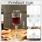 100Pack Plastic Wine Glasses, 7oz Vintage Goblets - Image 3