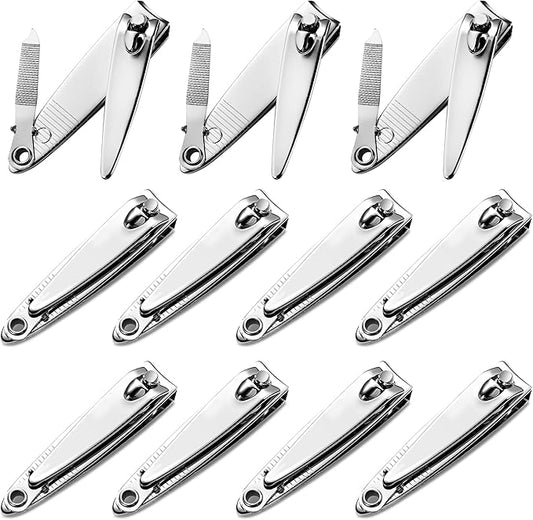 Nail Clippers with File Bulk - 24 Pack Multipack for Women & Men, Swing-Out Nail Cleaner, 2.36-Inch Fingernail Clippers Attached Filer, Durable Small Mini Clippers Bulk (24 Count)
