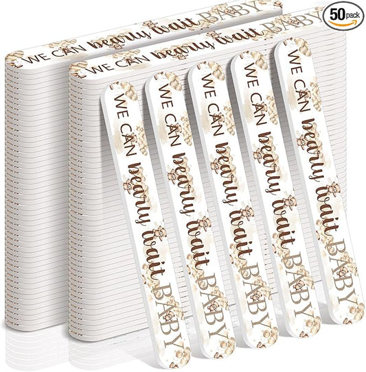 50 Pcs We Can Bearly Wait Baby Shower Party Favors Decorations Baby Shower Games Winners Prizes Gifts Bulk Bear Emery Board Nail Files for Adults Guests Gender Reveal Favors Gift Bags Stuffers