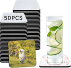50 PCS Sublimation Coasters Blanks Bulk, 4x4 Inch Square Blank Cup Mat Rubber by ORJ