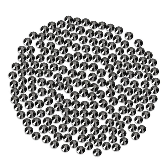 Novani Rhinestones Flatback Rhinestones Glass Nail Gems Stones Jewels Round Gemstones Non-Hotfix Crystal,SS8,1440 Pieces,Hematite Black