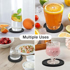 2 Pack Silicone Coasters for Drinks, Round Black Coaster - Image 8