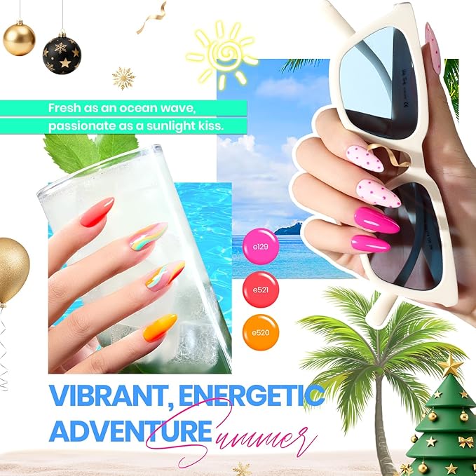 beetles Gel Polish Vivid Seasons, Fall Gel Nail Polish Set, 36 Colors Yellow Burgundy Purple Pink Jelly Shades, 45pcs with Base & Top Coat, UV LED Soak Off DIY Salon Set, Gift for Women & Girls