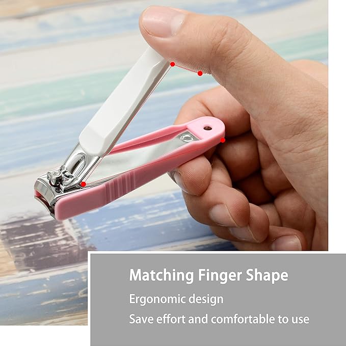 PAFASON Ultra Sharp Stainless Steel Nail Clipper Trimmer Cutter Set with Built-in Nail Catcher & Glass Nail File 3 Pack Fingernail & Toenail Clippers for Men & Women