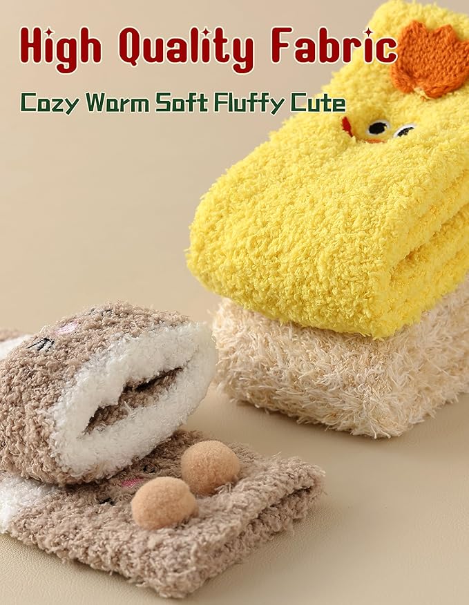 TEHOOK Warm & Cozy Gifts for Women, Stocking Stuufers, Fluffy Fuzzy Plush Sleeping Slipper Socks - Soft Warm Fabric