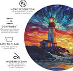 Lighthouse Coasters Leather Round Drink Coasters 6 Pcs Set - Image 4