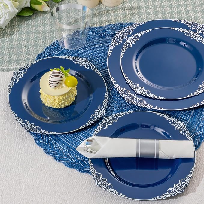 Bestluck 700PCS Navy Blue Disposable Dinnerware - Image 7