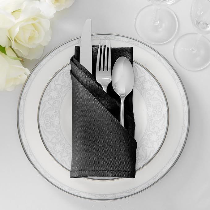 Lann's Linens Set of 12 Cloth Dinner Napkins, 20-inch Polyester Napkins - Image 4