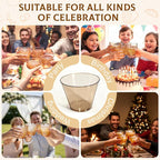 Glowserve 9 OZ Brown Disposable Plastic Cups Cocktail Cup 50 Pack | Fancy - Image 6