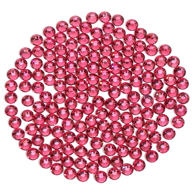 Non Hotfix Flatback Rhinestones for Crafts, Glass Nail Gems, Crystals for Makeup Bags, Shoes Decoration DIY (SS30, 288pcs, Rose)