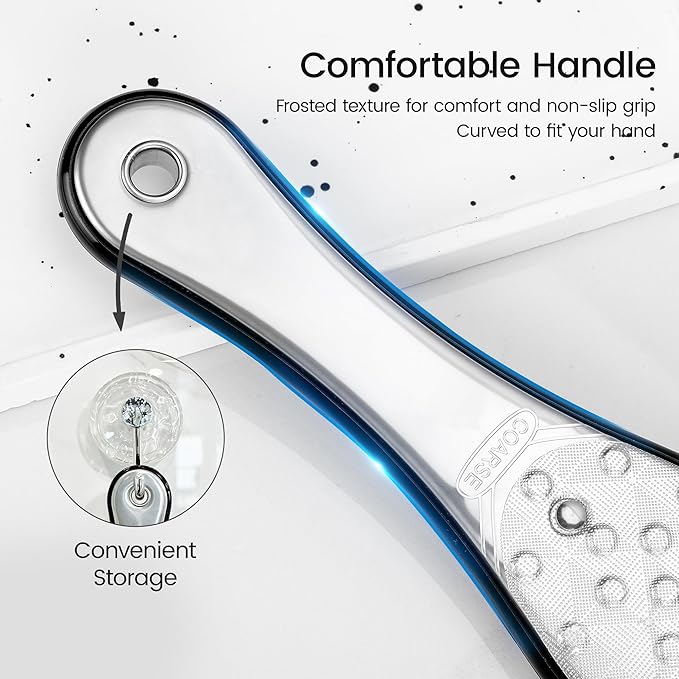 YTD likomey Stainless Steels Foot File,1 Pcs One Piece Molding Coarse Fine Double Sided Super Durable Foot Scrubber,for Wet or Dry Feet Callus Dead Skin Hard Skin Pedicure Remover Tool