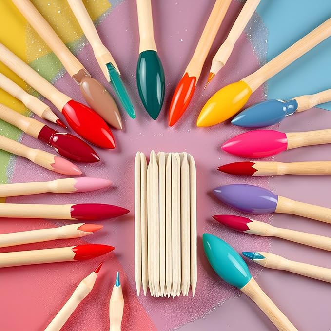 20Pcs Wood Sticks for Nails, Wood Sticks for Nail Art Manicure Decoration Tools Remover Sticks Double Heads Cuticle Pusher,Cuticle Pushers