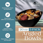 5 Pack Black Angled Plastic Serving Bowl Disposable - Image 2