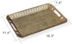 Sturdy 16" Rectangular Decorative Metal Serving Tray - Image 3