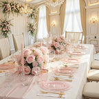 KIRE 210Pcs Clear Pink Plastic Plates - Image 6