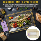 Clear Plastic Serving Tray Clear Gold Rim Disposable Serving Trays & Platters - Image 4