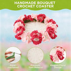 Crochet Flower Coasters, Handmade Bouquet Coasters - Image 4