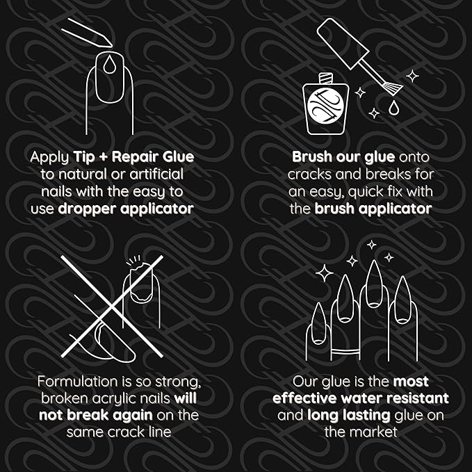 Tammy Taylor Tip and Nail Repair Dry Clear Gel Nail Glue for Press on Nails, Acrylic Nail Tips & Natural Breaks, Cure Under UV/LED, Solid Nail Adhesive Gel Glue for Nails and Extensions