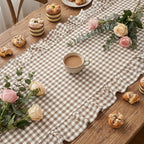 Eternal Beauty 14x72 Gingham Ruffle Table Runner - Image 3