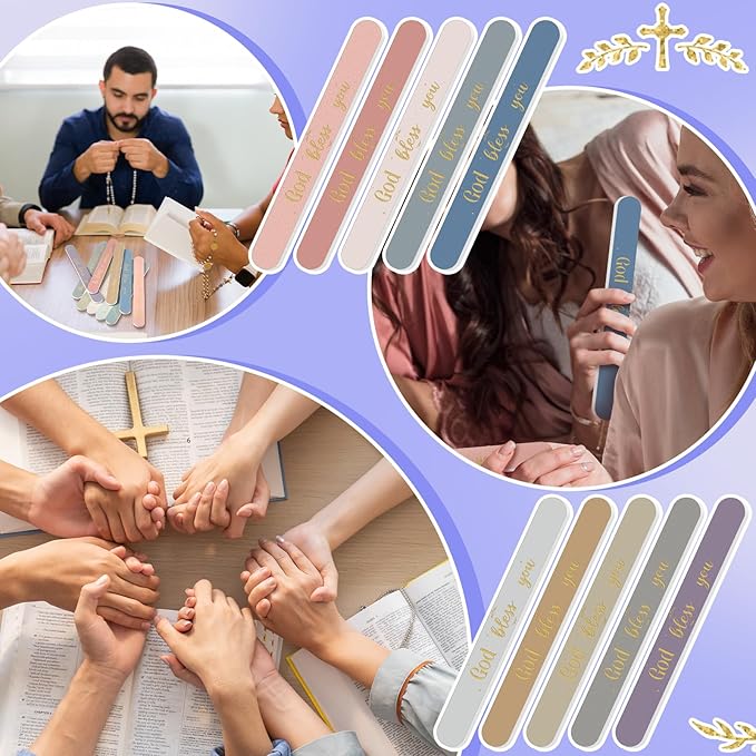 50 Pack Christian Gifts for Women Bulk Bible Verse Scripture Nail Files Christian Religious Party Emery Boards Employee Appreciation Gifts for Team Staff Coworkers Teachers