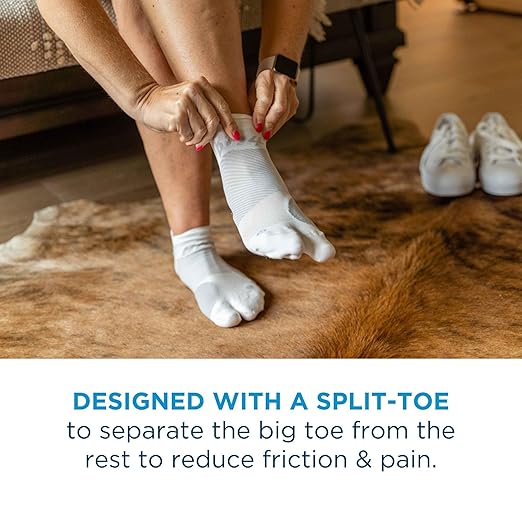 OrthoSleeve Bunion Relief Socks, Patented Split-Toe Design, Cushioned Bunion Socks For Women & Men, Toe Separator to Relieve Pain & Reduce Friction