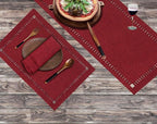 Grelucgo Handmade Hemstitched Polyester Rectangle Table Placemats - Image 7
