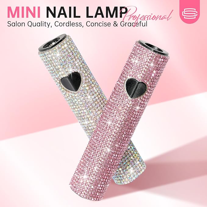 UV Light for Gel Nails, Handheld UV Nail Lamp, Portable LED Nail Lamp, Mini Nail Dryer, USB Nail Light for Fast Curing, Pink