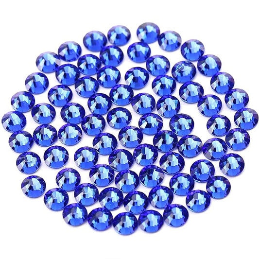 Novani Royal Blue Rhinestones 1440pcs SS20 Glass Rhinestones Crystal Flatback Gemstones for Crafts Nails Makeup Bags and Shoes Decoration（SS20, Sapphire）