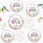 Rakuto Wildflower 1st Birthday Decorations Supplies, Disposable Floral Paety - Image 5