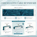 2 Pack Teal Cheesecloth Table Runner 17x108 Inch Boho Rustic Semi Sheer Gauze - Image 3