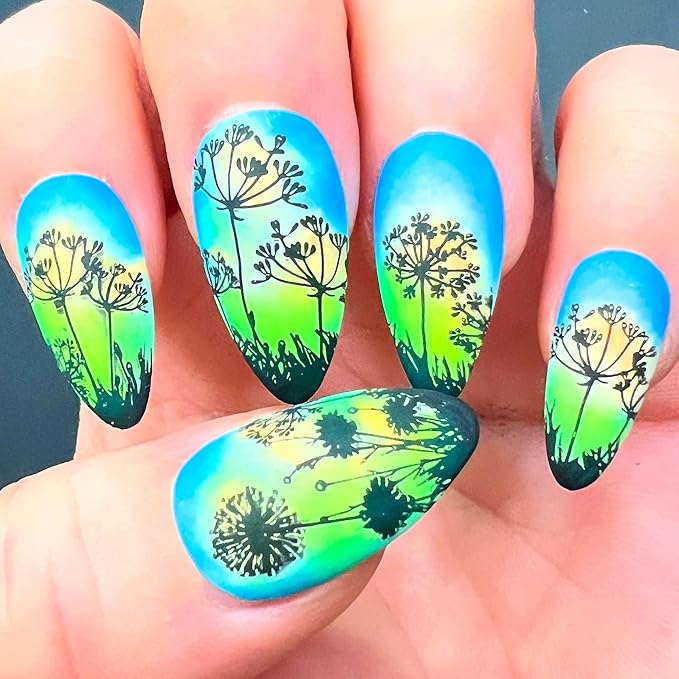 SheModern STICKY GREEN + LEMON + LIME Stamping Polishes For Nail Art Design Air-Dry Collection. More Transfer Time with Tacky Surface for Easy Adhere of Pigment, Glitter