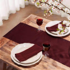 FOLINS&HOME Burgundy Waterproof Decorative Table Runner 108 Inches Long | - Image 2